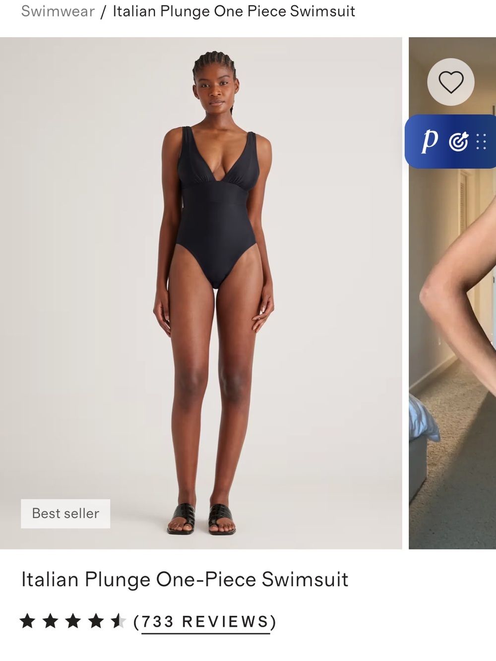 Quince Black One Piece Swimsuit